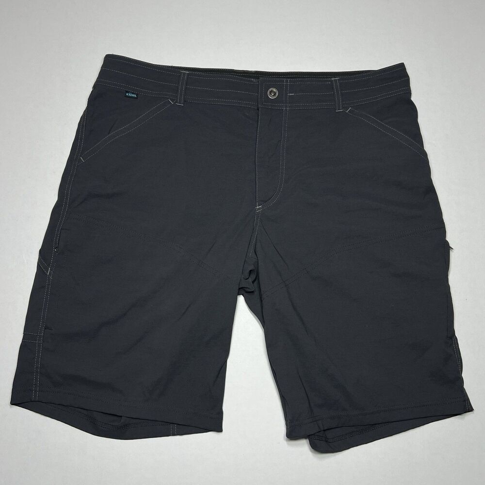 Kuhl Renegade Cargo Shorts Men  38 Gray Inseam 11" Nylon Stretch Hiking Outdoor